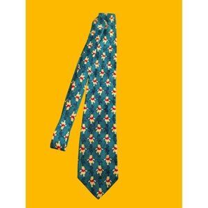 Disney Store Winnie The Pooh Green Silk Tie Made In Italy With Playful Print